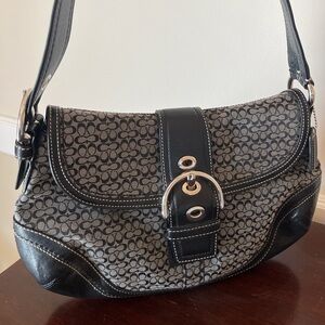 Coach Black and Gray Shoulder Bag
